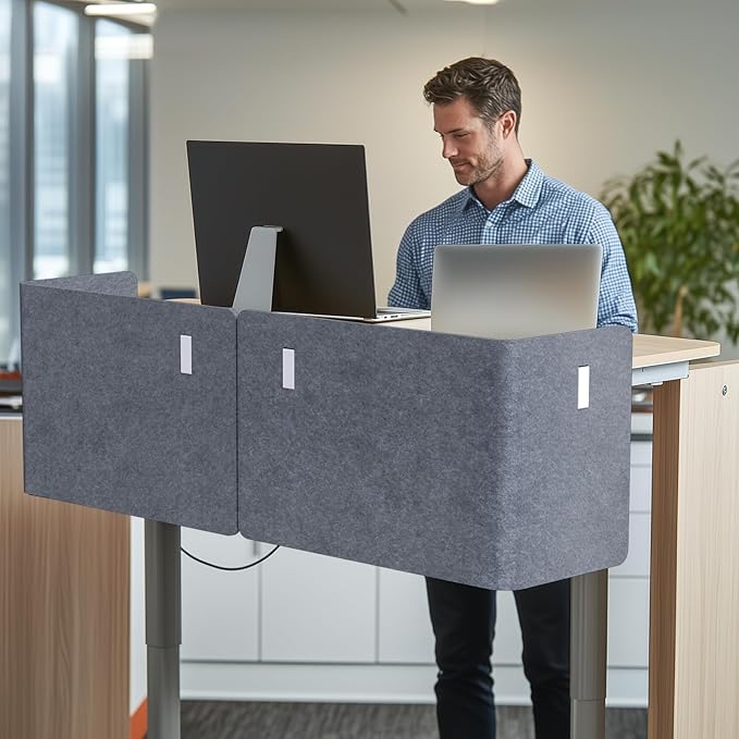 ERGO COLLECT Desk Privacy Panel, 2-in-1 Adjustable Acoustic Desktop Partition - Image 2