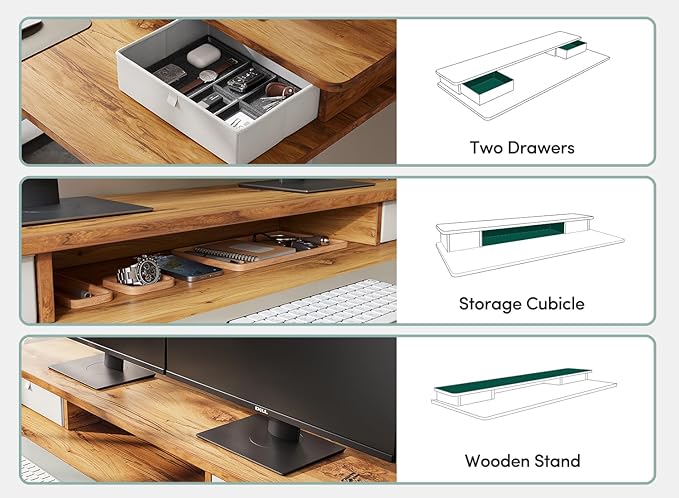 FEZIBO 63 x 28 Inch Deeper Height Adjustable Electric Standing Desk - Image 4
