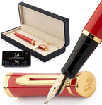 Wordsworth & Black Fountain Pen Set, Bent Nib, Includes 24 Pack Ink Cartridges by WordsworthBlack