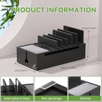 Pezin & Hulin Multi Charger Station Organizer, 5-Port USB Charger Dock - Image 2