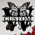 Personalized Custom Letter Name metal Signs, Custom Black Letter Monogram Wall by Casebrick