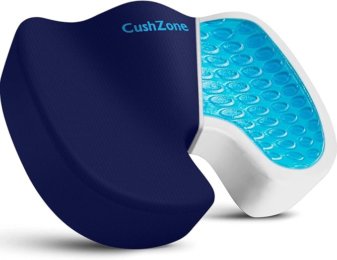 Office Chair Seat Cushion, Cooling Gel Enhanced Memory Foam Cushion by CushZone