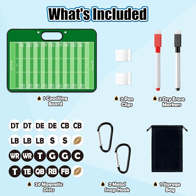 Torlam Magnetic Dry Erase Coach Board, Basketball Coaching Clipboard - Image 7