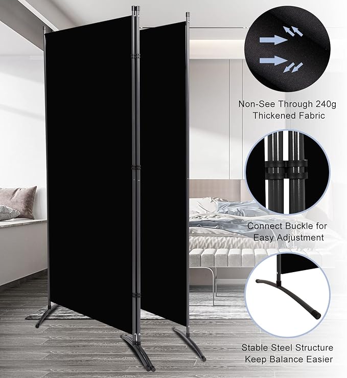 Room Divider 6FT Folding Privacy Screens, 3 Panel Partition Room Dividers - Image 4