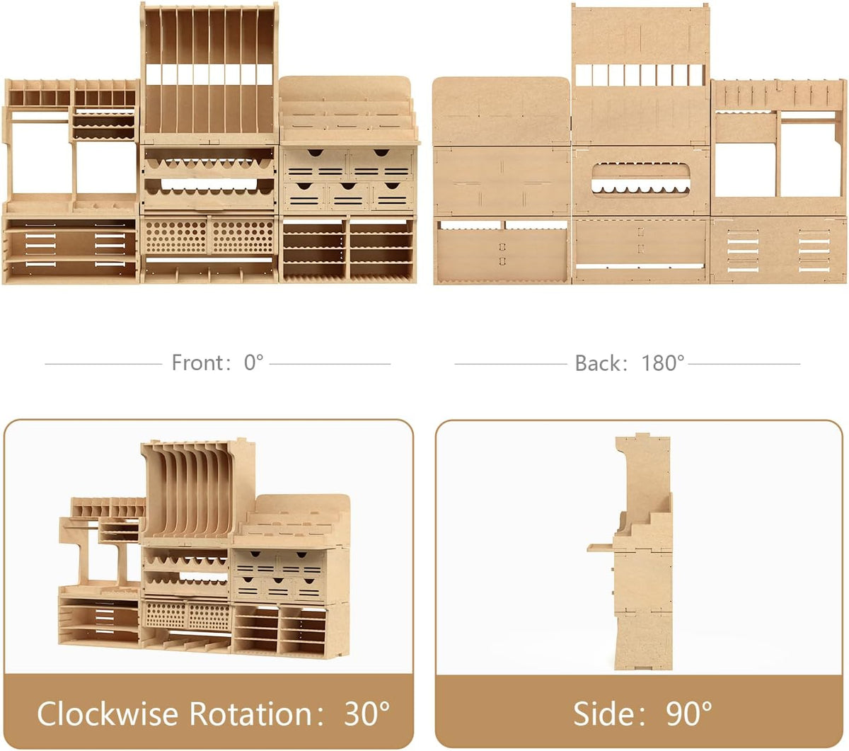 wooden model kit tool organizer storage rack, paint on a desk or shelf