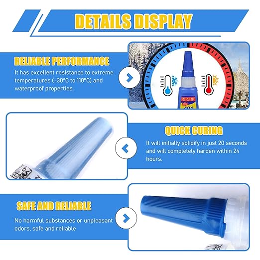 401 Glue 2Pcs Fast Drying Liquid Glue High Strength Liquid Adhesive - Image 5