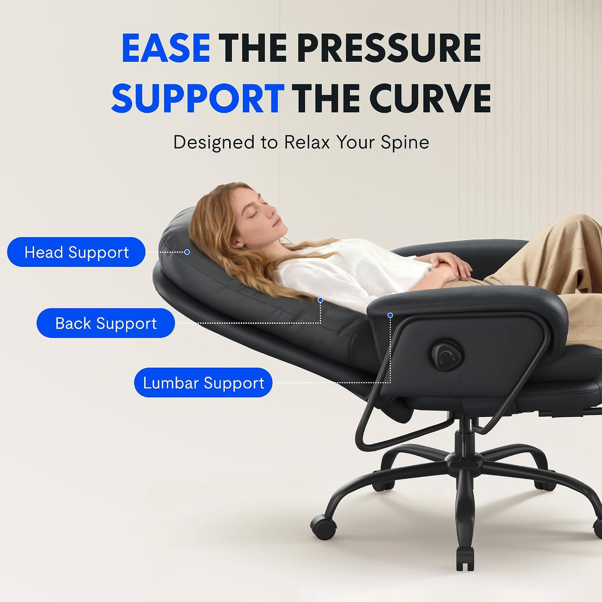 FLEXISPOT Multi-Task Ergonomic Office Chair with Footrest, Black, HC4
