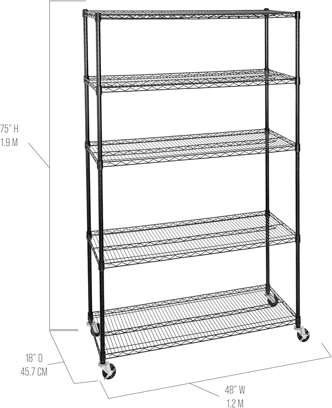 Seville Classics UltraDurable Heavy Duty NSF Solid Steel Wire Rack Storage Unit - Image 7