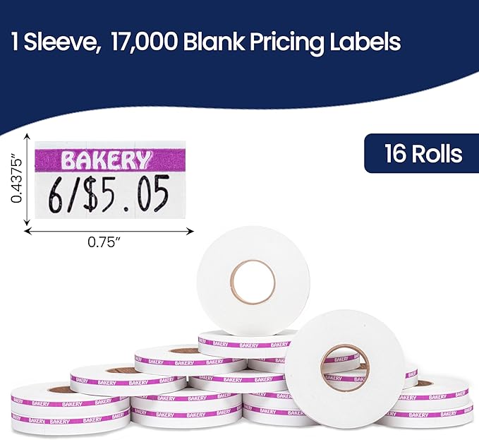 Perco Purple Reverse Print on White Bakery Labels to fit Monarch 1110 Price Gun - Image 3