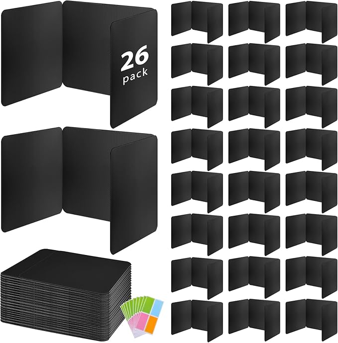 26 Pack Black Desk Dividers by ROOKEA