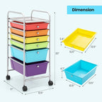 Giantex 6 Storage Drawer Cart Rolling Organizer Cart - Image 3