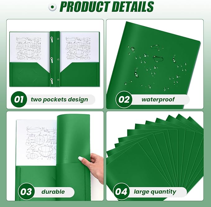 Lincia 100 Pcs Plastic Folders - Image 3