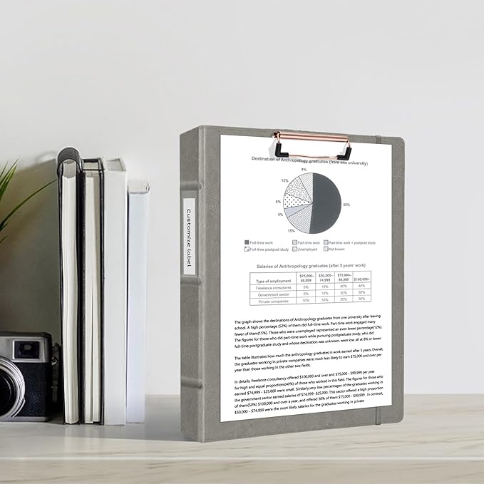 Ospelelf 3 Ring Binder With Clipboard 1 Inch Leather - Image 2