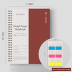 EMSHOI Graph Paper Spiral Notebook 7.48" x 10.15", 2 Pack 320 Pages B5 Large - Image 3