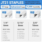 meite JT21 Staples, 3/8 Inch Galvanized Fine Wire Staples - Image 2