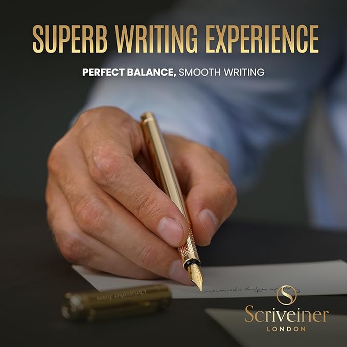 Scriveiner Personalized Gold Fountain Pen - Image 4