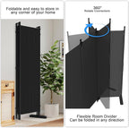 Kecreque 6 Panel Room Divider, 6ft Folding Screen Portable Wall Partition Room - Image 3