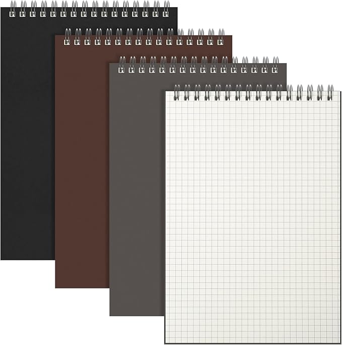 Engrowtic 3 Pack Graph Paper Spiral Notepad A5 Top Wirebound Notepad Grid by Engrowtic