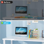 Marbrasse Desk Organizer with File Holder, 5-Tier Paper Letter Tray, Mesh Desk - Image 3