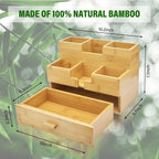 bamboo desk organizer - countertop drawers organizer tabletop shown in use