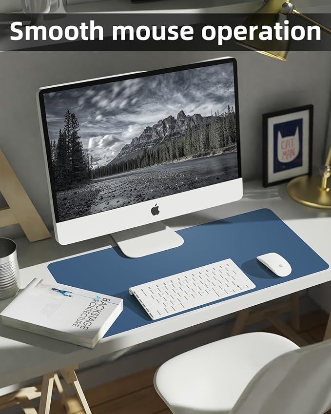 Leather Desk Pad Protector, Office Mat, Large Mouse Pad, Non-Slip Blotter - Image 5