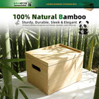 BAMOTTO Lidded Bamboo Storage Bins & Box/Cube/Basket, Home Kitchen and Office - Image 6