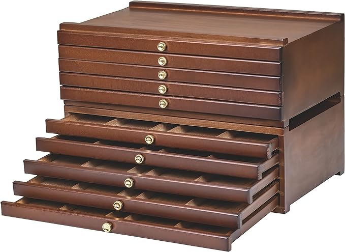 MEEDEN 10-Drawer Art Supply Storage Box, Beech Wood Art Box, Large Capacity by MEEDEN