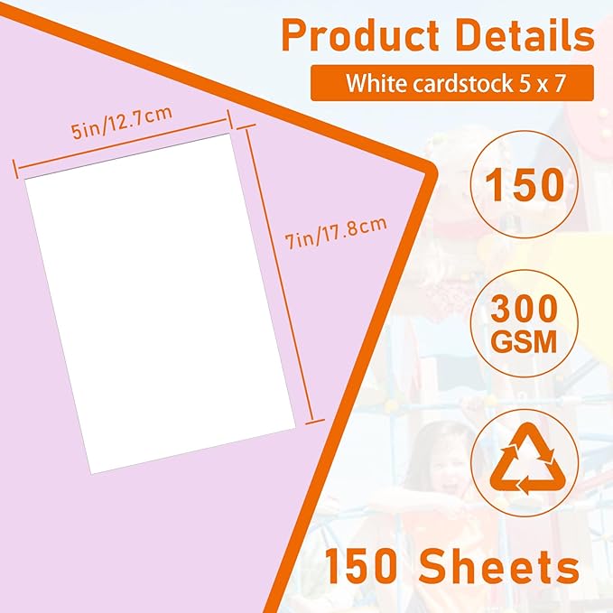 Guakicae 150 Sheets White Cardstock 5 x 7 Certificate Paper, 300gsm/110lb - Image 2