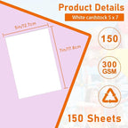Guakicae 150 Sheets White Cardstock 5 x 7 Certificate Paper, 300gsm/110lb - Image 2