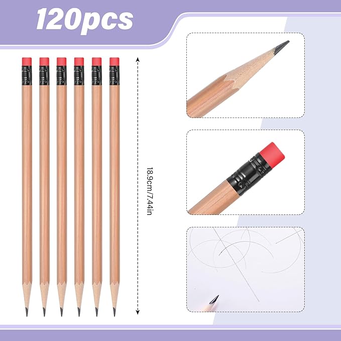 TecUnite 120 Pcs #2 HB Pencils - Image 2