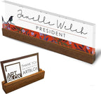 Artblox Personalized Office Desk Name Plate and Business Card Holder | Clear by Artblox