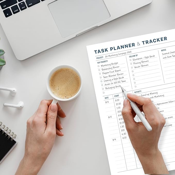 Task Planner & Tracker 8.5 x 11 Tear-Off 70 Sheet Planner Pad – Project - Image 7