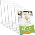 SVOPY 6 Pack Acrylic Sign Stand Holders, 8.5 x 11 Clear Plastic L Shape Table by SVOPY