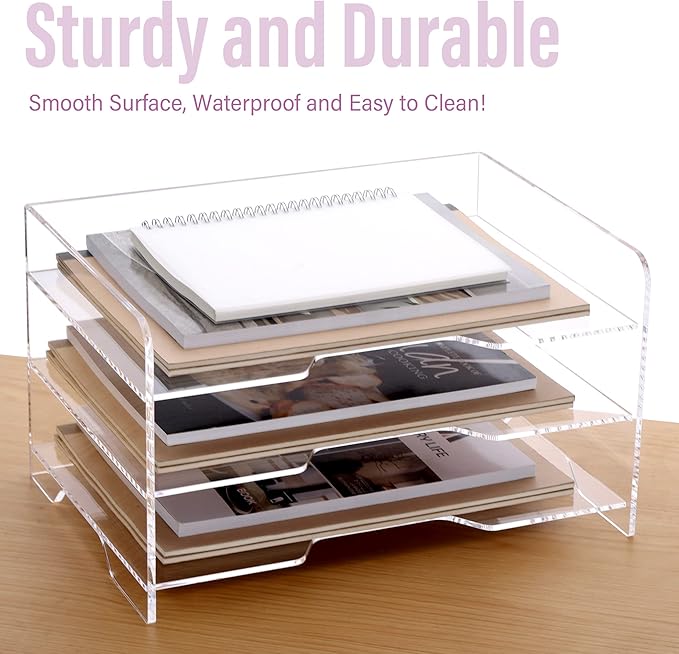 SANRUI Acrylic Paper Organizer Letter Tray - Image 6