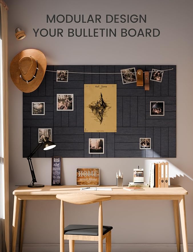 Fluxynara Felt Bulletin Board Tiles Large 36" x 24" Cork Board Alternative-6 - Image 5