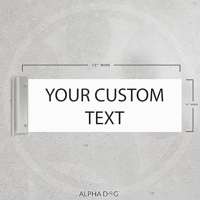 ALPHA DOG SIGNS Custom Projecting Hallway Nameplate, Personalized 2-Line Text - Image 2