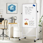 maxtek Rolling White Board, 44 x 28 Height Adjustable Whiteboard on Wheels - Image 7