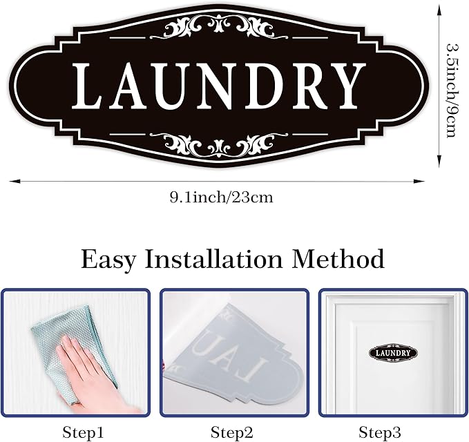 Laundry Room Door Sign for Business and Home，Self-adhesive Waterproof Cute - Image 2