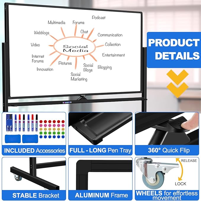 Max-officoo Large Dry Erase White Board - Image 4