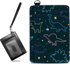 BWEGRHE Small Travel Wallets, Fun Dinosaurs Slim Minimalist Front Pocket Wallet by BWEGRHE