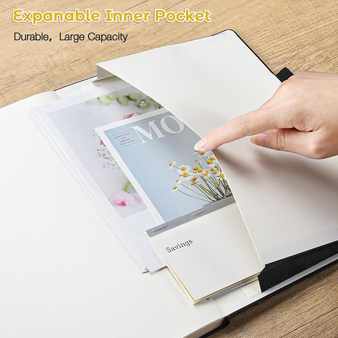 Lined Journal Notebook, 8.5" x 11" Hardcover Leather Notebook - Image 4