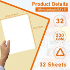 Guakicae 32 Sheets White Cardstock 8.5 x 11 Certificate Paper, 80lb Heavyweight - Image 2
