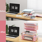 simple trending 7 tier desk file organizer, letter showing dimensions