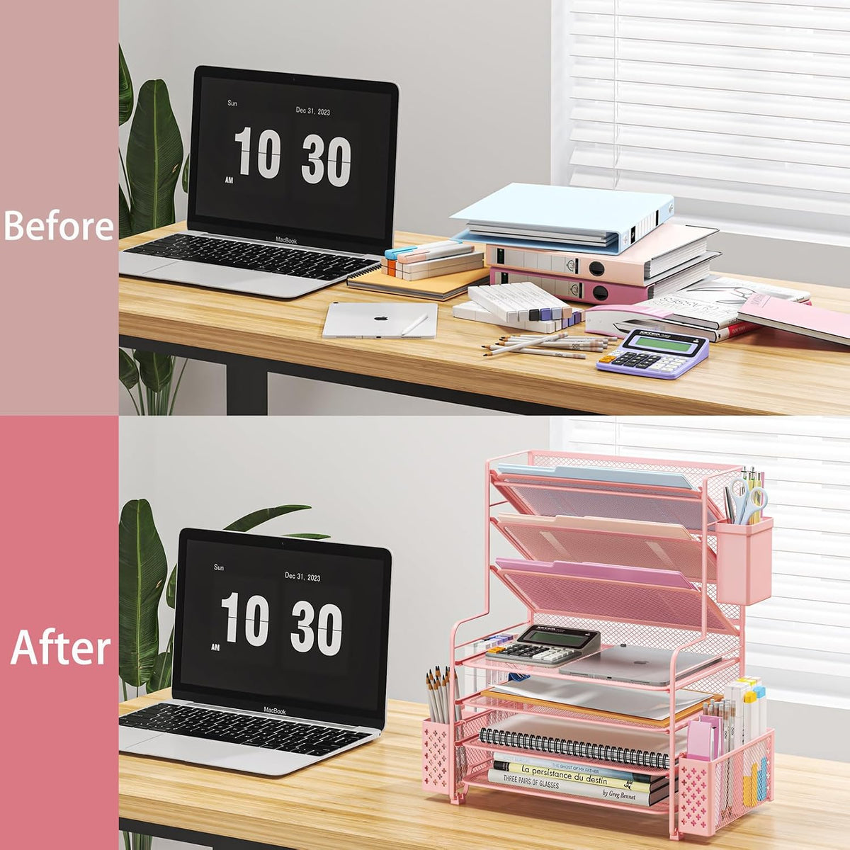 simple trending 7 tier desk file organizer, letter showing dimensions