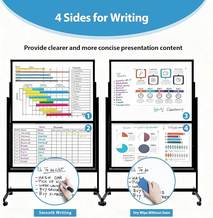 48 x 60 Inch Height Adjustable Dry Erase Whiteboard - Image 4