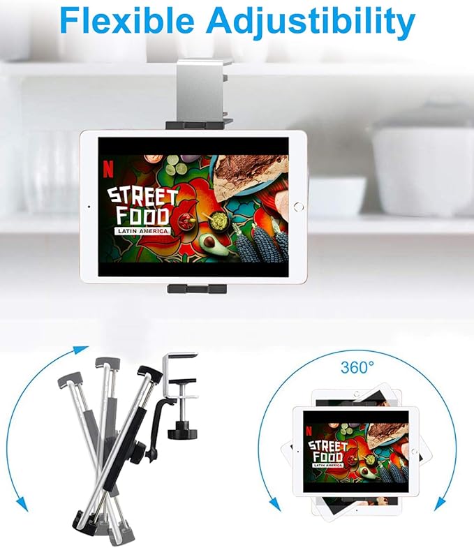 woleyi Kitchen Cabinet Tablet Mount, Easy-Install Under Cabinet Tablet Holder - Image 4