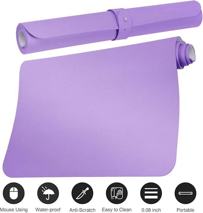 Boutilon Leather Desk Pad Protector, Non-Slip Mouse Pad, Laptop Desk Pad - Image 3