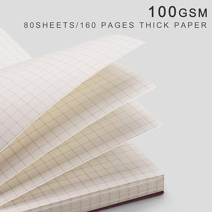 EMSHOI Graph Paper Spiral Notebook 7.48" x 10.15", 2 Pack 320 Pages B5 Large - Image 2