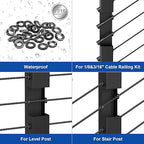 BLIKA 20Pack Black Cable Railing Adhesive Sleeves - Image 8