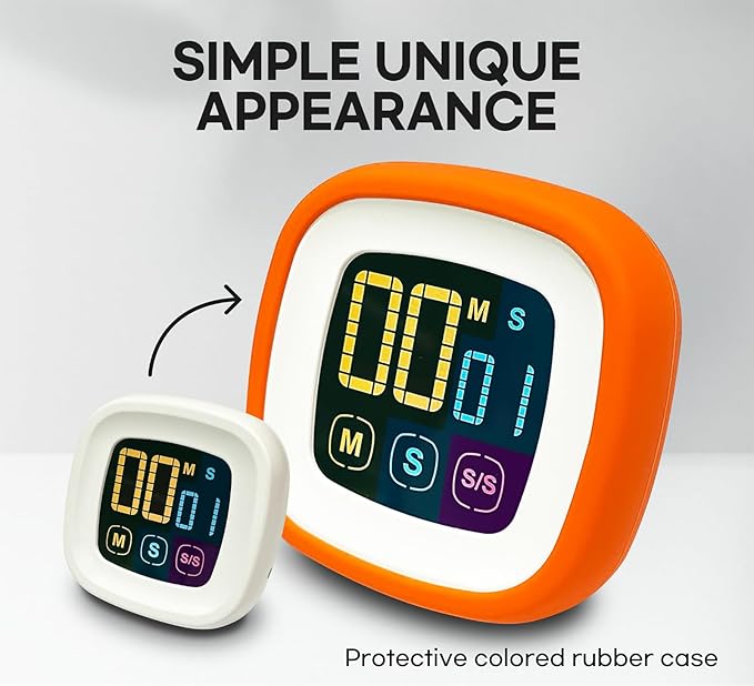 CREAVIVA Digital Kitchen Timer, Protective Rubber case, Large Display - Image 6